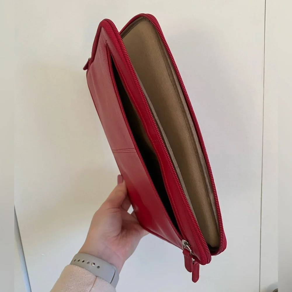 Red Leather Tablet Sleeve
